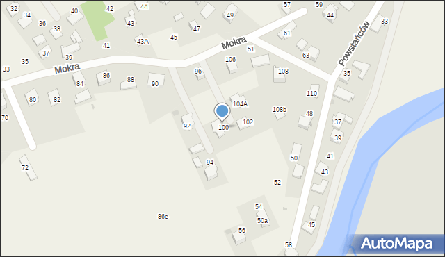 Wola, Mokra, 100, mapa Wola