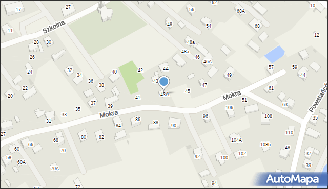 Wola, Mokra, 43A, mapa Wola
