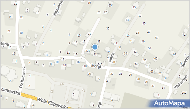 Wola Filipowska, Morgi, 31, mapa Wola Filipowska