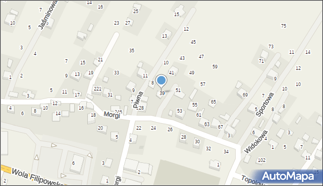 Wola Filipowska, Morgi, 39, mapa Wola Filipowska