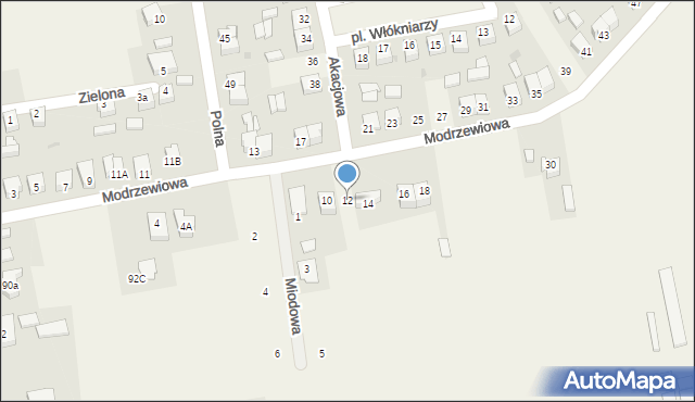 Wola Moszczenicka, Modrzewiowa, 12, mapa Wola Moszczenicka