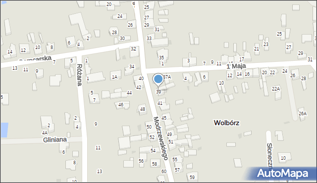 Wolbórz, Modrzewskiego, 39, mapa Wolbórz