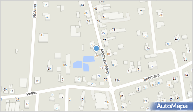 Wolbórz, Modrzewskiego, 72, mapa Wolbórz