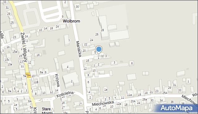 Wolbrom, Moniuszki Stanisława, 2, mapa Wolbrom