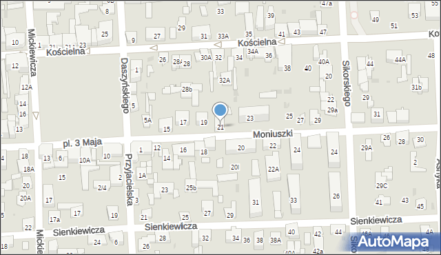 Wołomin, Moniuszki Stanisława, 21, mapa Wołomin