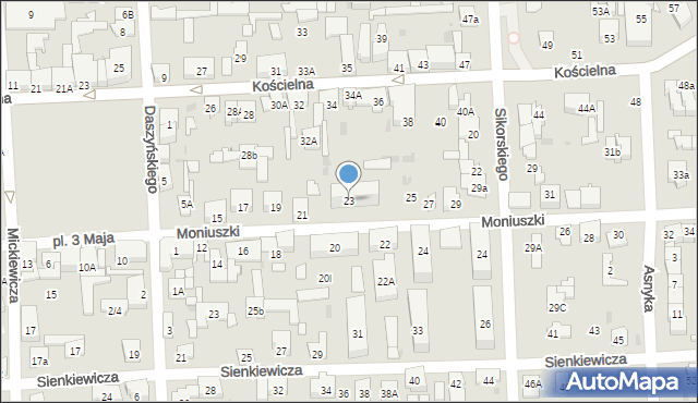 Wołomin, Moniuszki Stanisława, 23, mapa Wołomin