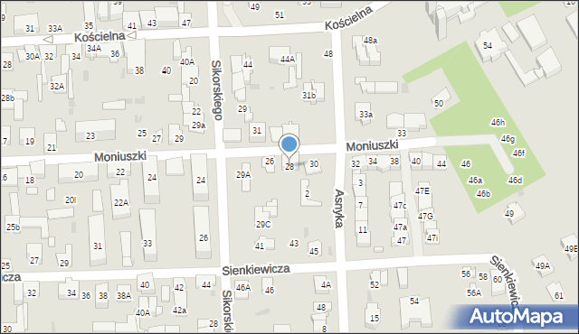 Wołomin, Moniuszki Stanisława, 28, mapa Wołomin