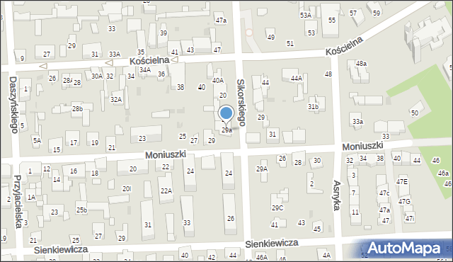 Wołomin, Moniuszki Stanisława, 29a, mapa Wołomin