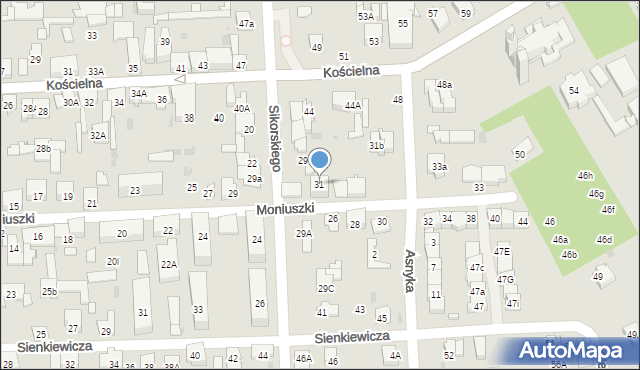 Wołomin, Moniuszki Stanisława, 31, mapa Wołomin