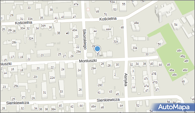 Wołomin, Moniuszki Stanisława, 31a, mapa Wołomin