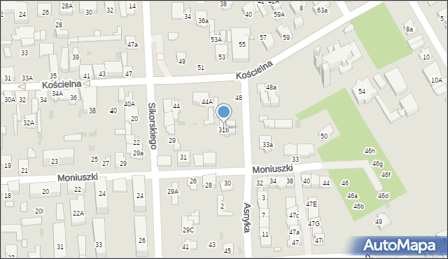 Wołomin, Moniuszki Stanisława, 31b, mapa Wołomin