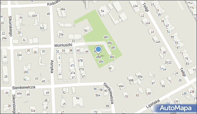 Wołomin, Moniuszki Stanisława, 46a, mapa Wołomin