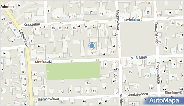 Wołomin, Moniuszki Stanisława, 9, mapa Wołomin