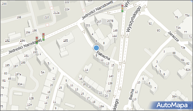 Wrocław, Mosbacha Augusta, 9, mapa Wrocławia