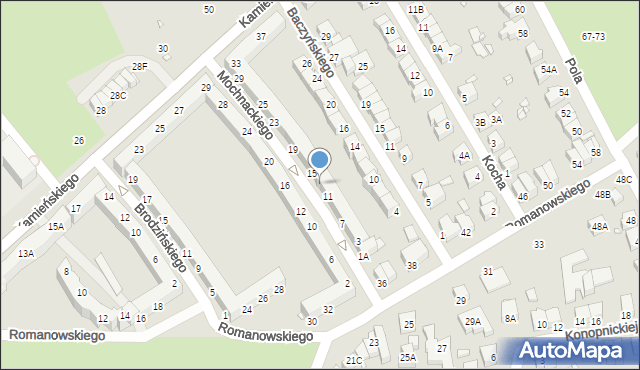 Wrocław, Mochnackiego Maurycego, 13, mapa Wrocławia