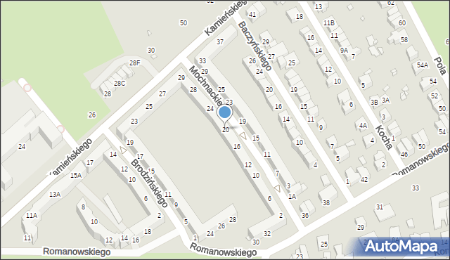 Wrocław, Mochnackiego Maurycego, 20, mapa Wrocławia
