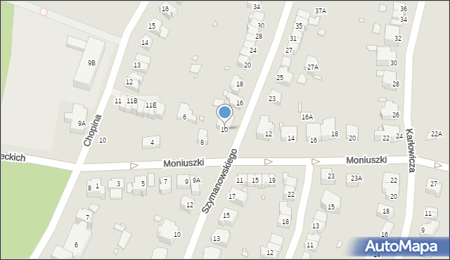Wrocław, Moniuszki Stanisława, 10, mapa Wrocławia