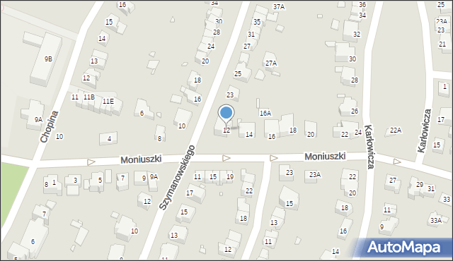 Wrocław, Moniuszki Stanisława, 12, mapa Wrocławia