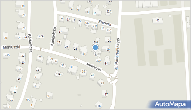 Wrocław, Moniuszki Stanisława, 32, mapa Wrocławia