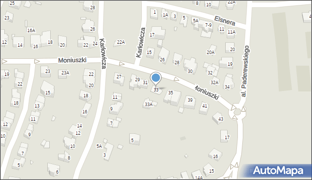 Wrocław, Moniuszki Stanisława, 33, mapa Wrocławia