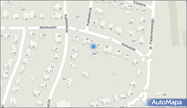 Wrocław, Moniuszki Stanisława, 33A, mapa Wrocławia