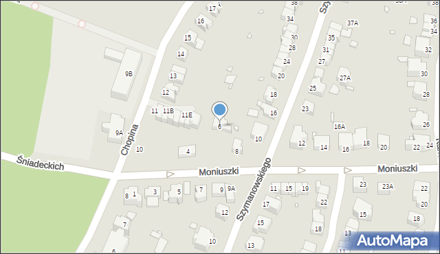 Wrocław, Moniuszki Stanisława, 6, mapa Wrocławia