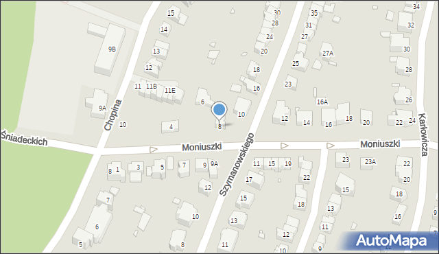 Wrocław, Moniuszki Stanisława, 8, mapa Wrocławia