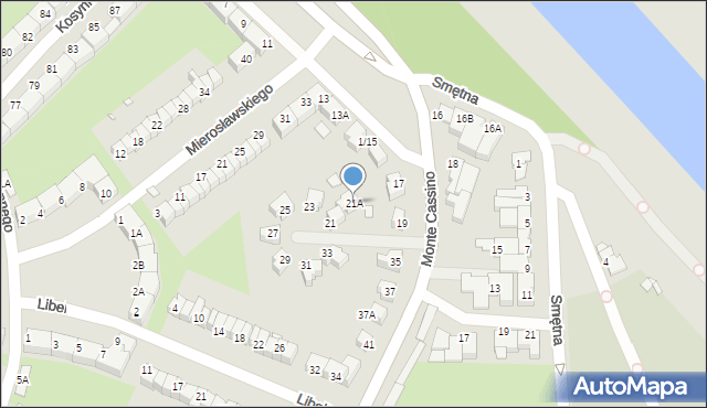 Wrocław, Monte Cassino, 21A, mapa Wrocławia