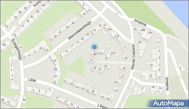 Wrocław, Monte Cassino, 25, mapa Wrocławia