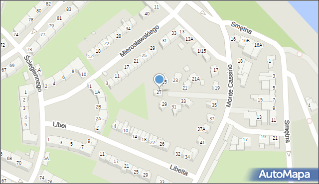 Wrocław, Monte Cassino, 27, mapa Wrocławia