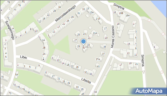 Wrocław, Monte Cassino, 31, mapa Wrocławia