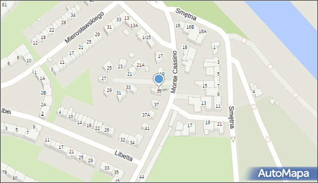 Wrocław, Monte Cassino, 35, mapa Wrocławia