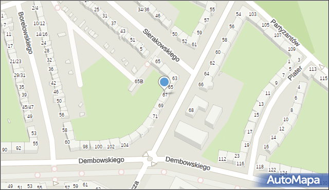 Wrocław, Monte Cassino, 67, mapa Wrocławia