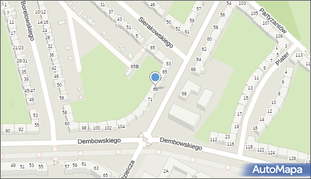 Wrocław, Monte Cassino, 69, mapa Wrocławia