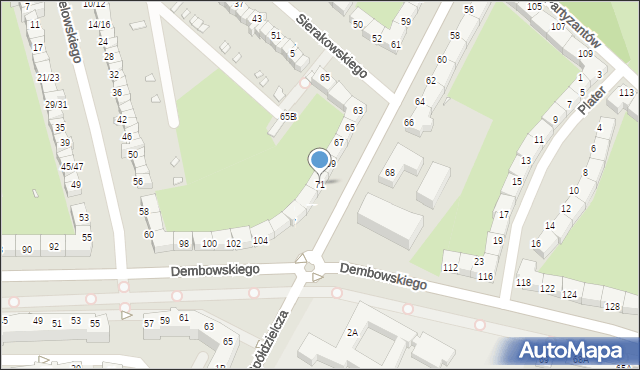 Wrocław, Monte Cassino, 71, mapa Wrocławia