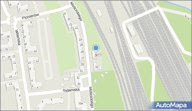 Wrocław, Mościckiego Ignacego, 28, mapa Wrocławia