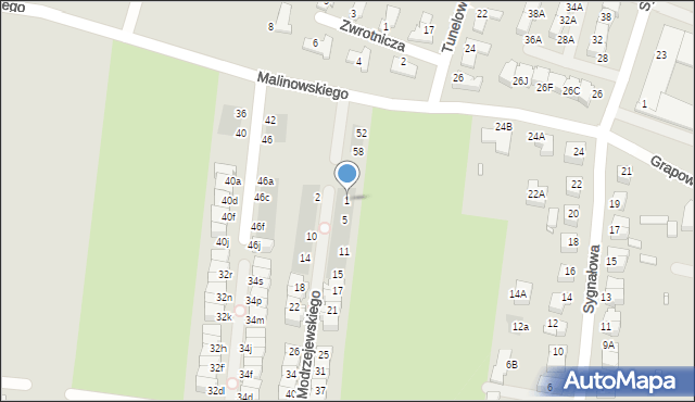 Wrocław, Modrzejewskiego Rudolfa, 1, mapa Wrocławia