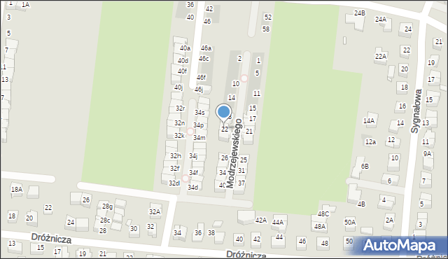 Wrocław, Modrzejewskiego Rudolfa, 22, mapa Wrocławia