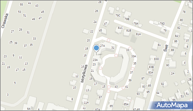 Wrocław, Motylkowa, 25, mapa Wrocławia