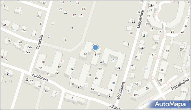 Wrocław, Motylkowa, 6, mapa Wrocławia