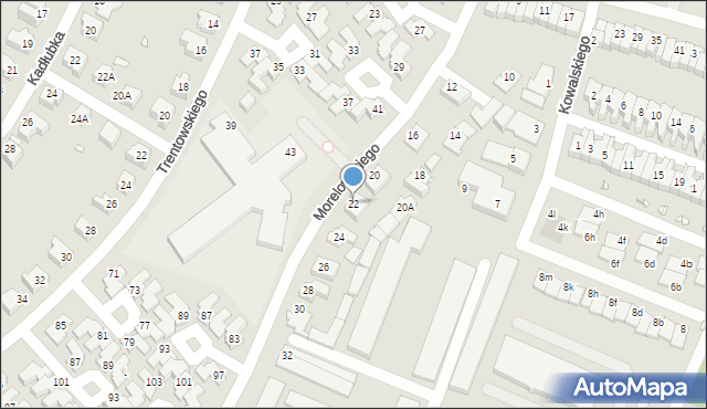 Wrocław, Morelowskiego Mariana, 22, mapa Wrocławia