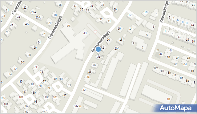 Wrocław, Morelowskiego Mariana, 24, mapa Wrocławia