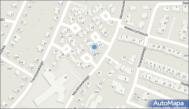 Wrocław, Morelowskiego Mariana, 29, mapa Wrocławia