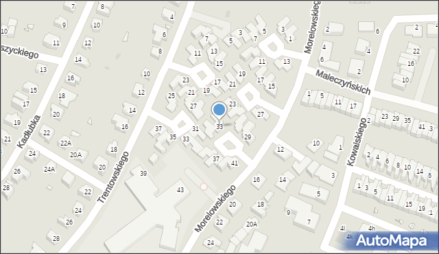 Wrocław, Morelowskiego Mariana, 33, mapa Wrocławia
