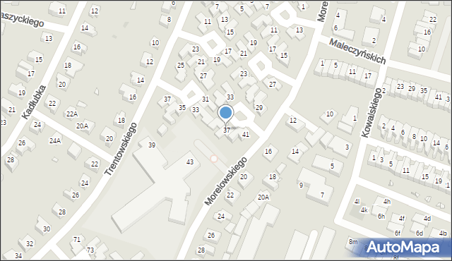 Wrocław, Morelowskiego Mariana, 37, mapa Wrocławia