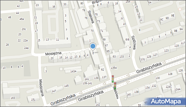 Wrocław, Mosiężna, 2, mapa Wrocławia