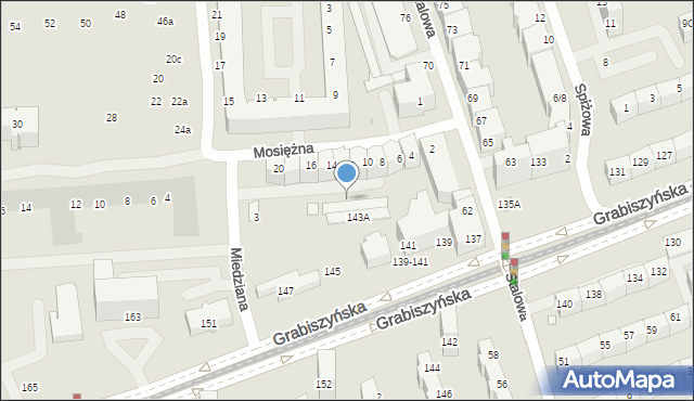 Wrocław, Mosiężna, 20A, mapa Wrocławia