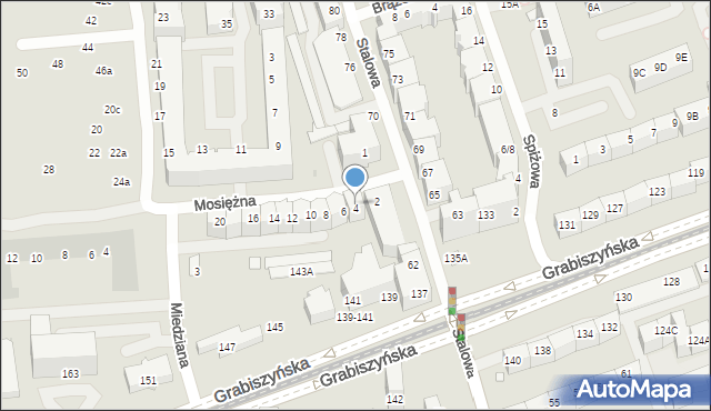 Wrocław, Mosiężna, 4, mapa Wrocławia