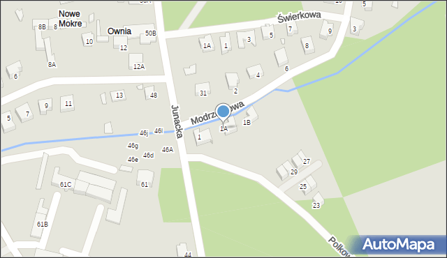 Wrocław, Modrzewiowa, 1A, mapa Wrocławia