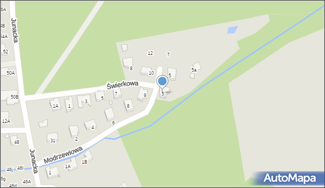 Wrocław, Modrzewiowa, 3, mapa Wrocławia